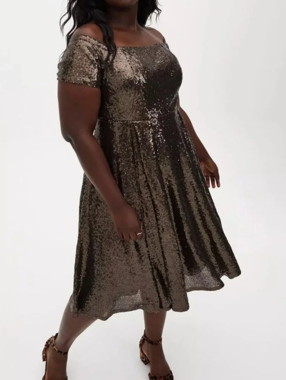 Torrid Chocolate Brown Sequin MIDI Dress 18